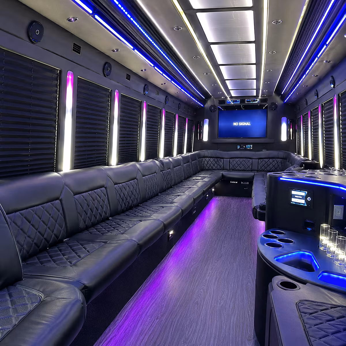 west jordan 30 passenger party bus inside