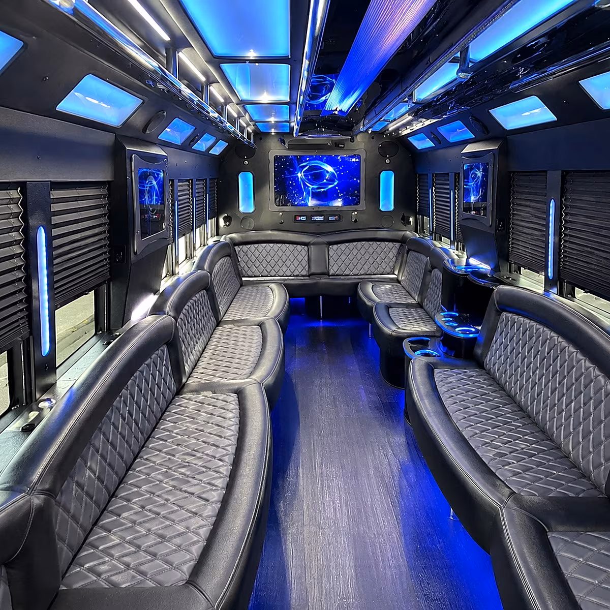 west jordan 50 passenger party bus interior