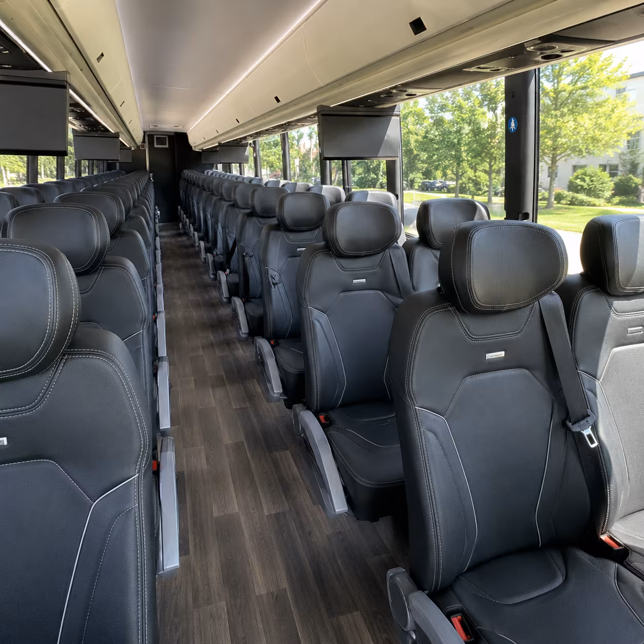 west jordan 56 passenger charter bus inside